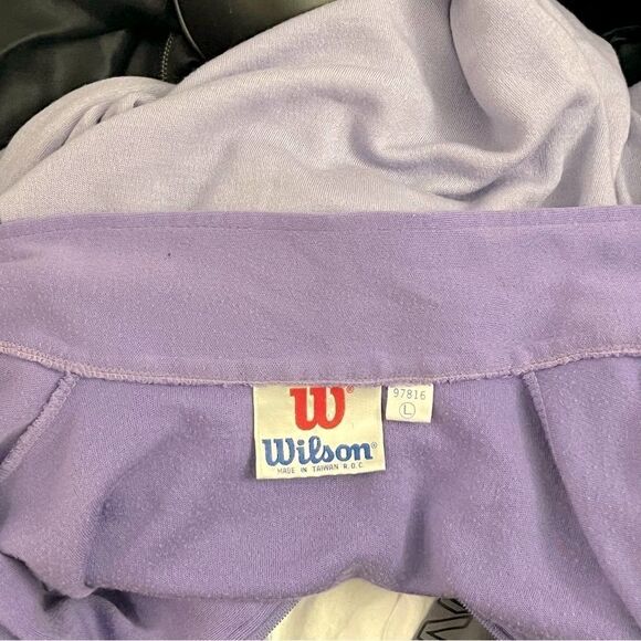 Vtg 70s 80s Wilson’s Pastel Lavender Purple color block Full Zip Track Jacket L - Picture 5 of 12